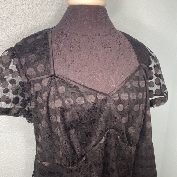 NY Collection Plus Size Black Polka Dot Blouse - Picture 11 of 11